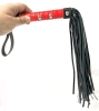 [Adults Only] Faux Leather Flogger with Red Wrapped Handle, Rubber Flogger with Feather Tickler & Rubber Flogger with Incomplete Feather Tickler | 14" - 21" Long - 2