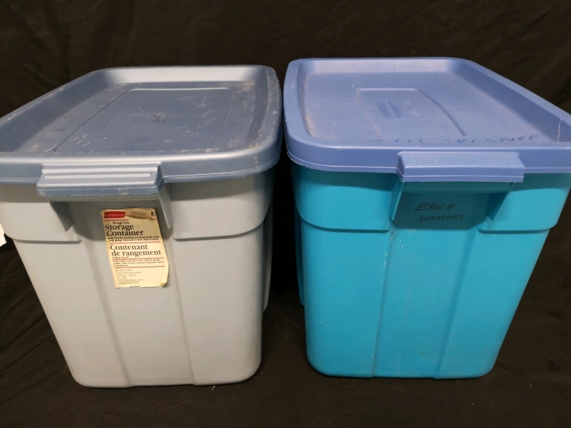 2 Roughneck Rubbermaid Storage Totes - 24x16x16.5" H