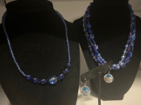 Wrap yourself in Blue Necklaces + Art Glass Fish Bowl Earrings