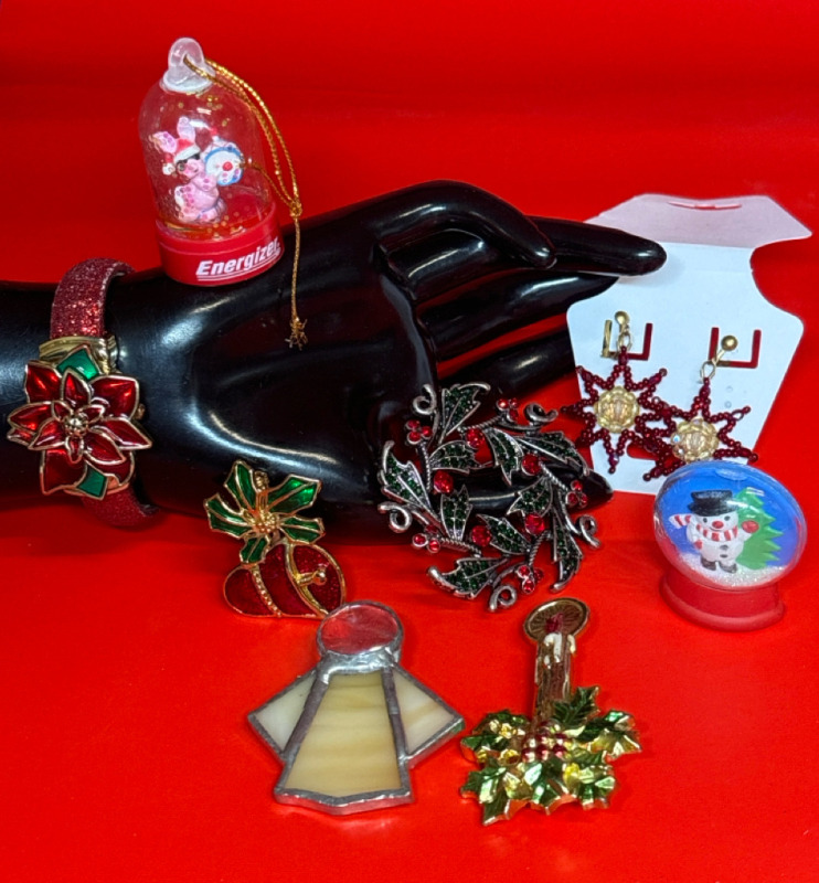 Magical Christmas Themed Jewellery Brooches Bracelet Earrings Plus