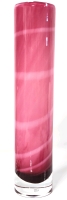 Gorgeous Vintage Signed by Artist Kosta Boda Sweden Samoa Pink Art Glass Cylindrical Vase #7040500 | 13.5" Tall