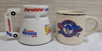 STP Richard Petty Coffee Mug & Purolator Ceramic Travel Coffee Mug