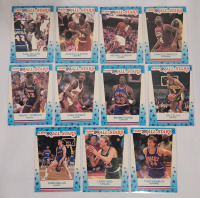 WOW! 1989 Fleer NBA Basketball All-Star Sticker Set , Complete . 11 Stickers in Top Loaders . Jordan , Bird , Johnson , Barkley , Ewing , Malone