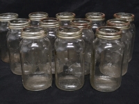 12 Vintage Dominion Glass Canning Mason Jars - No Lids 7" Tall