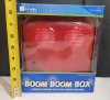 New - Boom Boom Box Carrying Speaker Case with Power Amplifier for Audio Player (CD/MD/MP3/PDA/Cassette/Radio) , Red . Sealed Box - 6