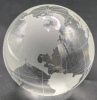 Gorgeous Signed OLEG CASSINI Etched Frosted Crystal Globe Paperweight w Gift Box | 3" Tall - 2