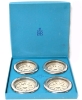 Set of 4 Vintage BIRKS Primrose Plate Coaster-Ashtrays in Original Box | Made in Italy | 3.8" Diameter ea