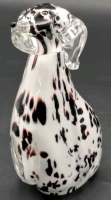 Vintage Murano-Style Art Glass Dalmatian Dog Paperweight | 5.4" Tall