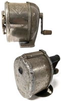 2 Vintage Boston Wall + Table Mountable Manual Pencil Sharpeners | KS & Model L | Up to 4" Tall | Working!