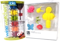 2 New Packs Silicone Wine Charms + Stopper | 6pc Joie Msc & 6pc +1 Umbra "Critters" | Up to 3" Long