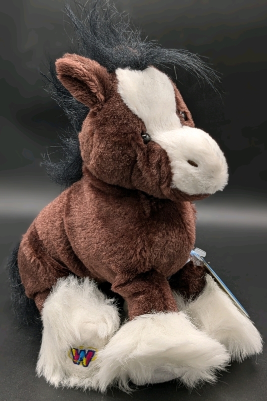 New Ganz WEBKINZ Plush Clydesdale Horse (HM139) with Sealed Secret Code | 8" Tall