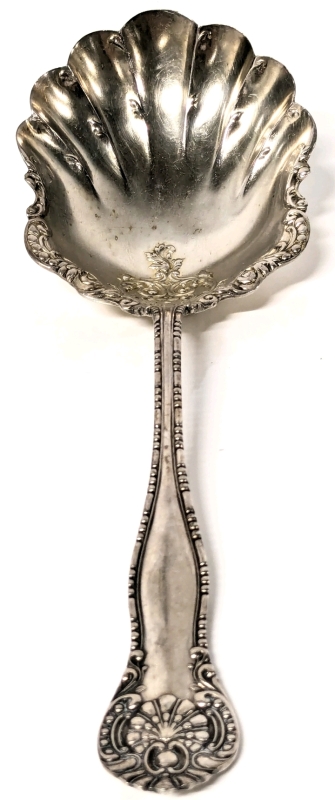 Vintage William Rogers Silverplate Berry Spoon | Bread & Scroll Pattern | 9" Long