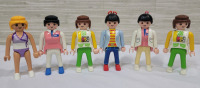 Playmobil Action Figures . Six (6) Action Figures . Measures 2 7/8" tall