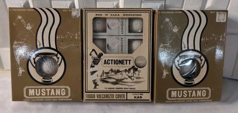 36 Vintage Golfballs - Mustang + Actionett.