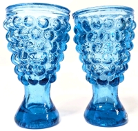 2 Vintage MCM Unsigned Empoli Cobalt Blue Shot Glasses | 3" Tall ea