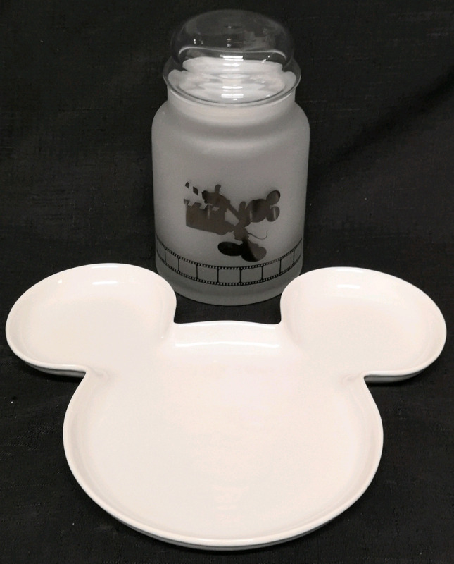 Vintage Disney Tray & Frosted Glass Canister