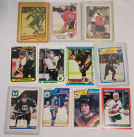 1981 - 1990 NHL Hockey Rookie Trading Cards . Ron Hextall , Mike Modano , Trevor Linden , Denis Savard , Michel Goulet