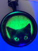 Glowing Black Cat Peeking Japanned Styled Necklace