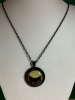 Glowing Black Cat Peeking Japanned Styled Necklace - 2