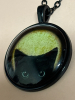 Glowing Black Cat Peeking Japanned Styled Necklace - 4