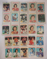 1975 - 76 O Pee Chee NHL Hockey Trading Card Singles , 25 Trading Cards . Includes Mario Tremblay & Clark Gillies Rookie Cards