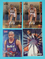 1989 - 99 NBA Basketball Vince Carter Rookie Trading Cards . Topps Finest Rookie ×2 , Fleer Brilliants Rookie & Fleer Brilliants Illuminators Rookie Incert