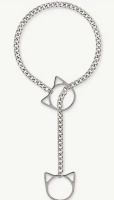 Cat Toggle Cuban Chain Necklace in Stainless Steel