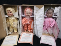 3 New Ashton Drake Baby Dolls with COA's 12" Tall