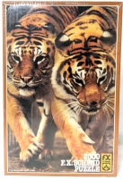 Vintage Sealed F.X. Schmid Müchen Bengal Tigers and 2000-Piece Jigsaw Puzzle | Finished Size: 36.5" x 25.75"