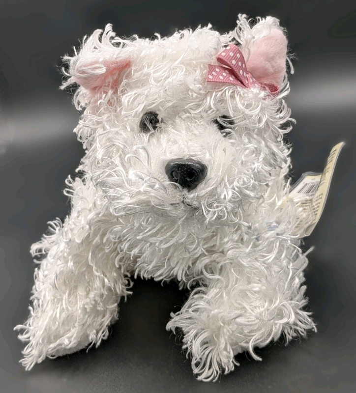 New Ganz WEBKINZ Plush White Terrier (HM106) with Sealed Secret Code | 6.5" Tall