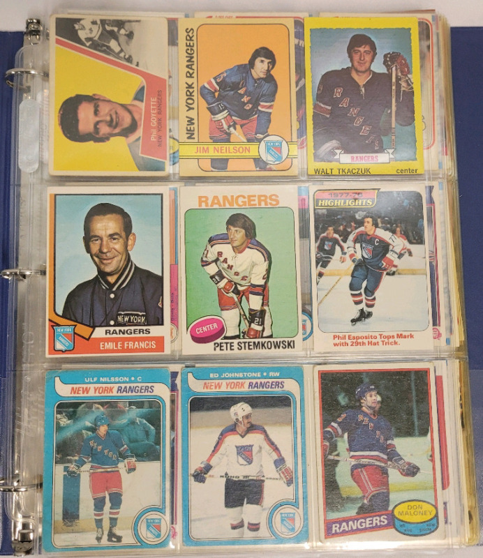 1963 , 1972 - 2021 New York Rangers NHL Hockey Trading Card Singles . 215 Cards , No Doubles