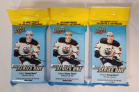 2022 - 23 Upper Deck NHL Hockey Series One Sealed Wax Packs . Three (3) Packs , 30 Cards per pack