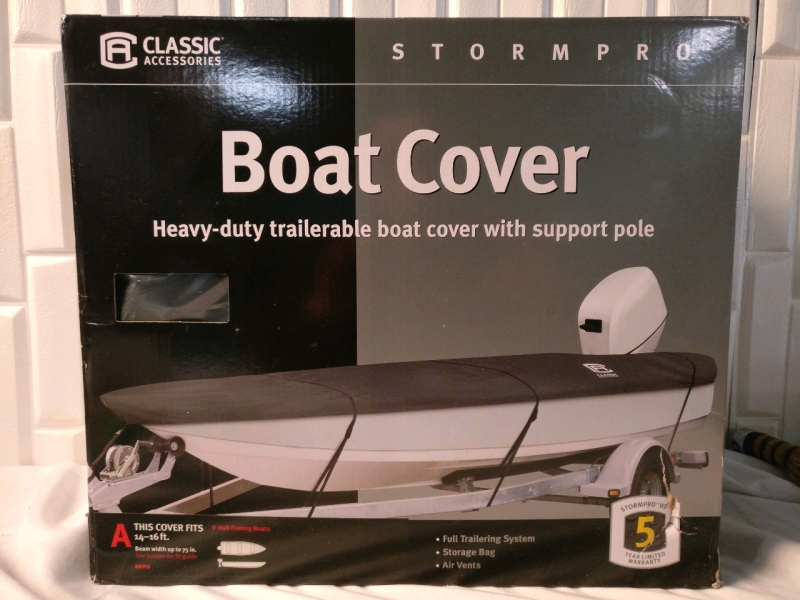 New Stormpro Heavy Duty Boat Cover - 14'-16' V-Hull