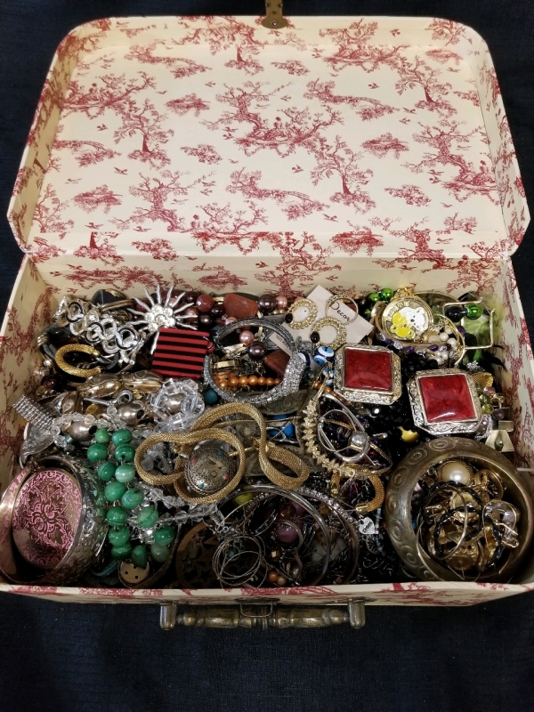 Large box of vintage to new jewelry