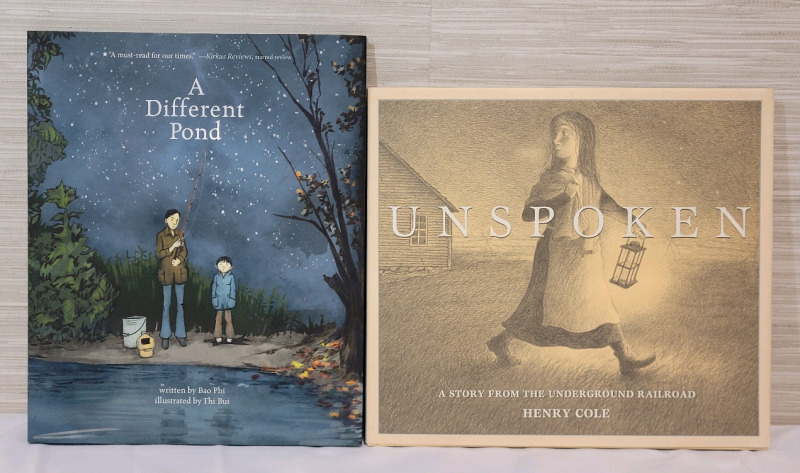 Two (2) Children / Pre-Teen Hardcover Books . " A Different Pond " & " Unspoken "