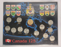 1992 (1867-) Canadian Canada 125 Provincial Loonie & Quarter Set .