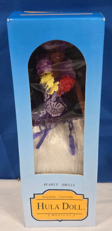Vintage 1993 New Boxed | Tzu Ling Pearly Shells Walking Daning Musical Hula Doll 12" Tall