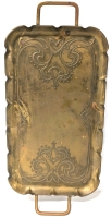 Vintage Art Nouveau Brass Tray | 16.75" x 8"