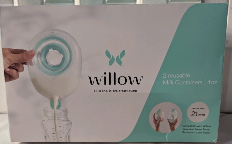 New Willow 2 Reuseable Milk Containers.