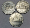 1970 - 1976 Canadian One Dollar Coins . Seven (7) Coins , Consecutive Years . 1970 , 1971 , 1972 , 1973 , 1974 , 1975 & 1976 - 3