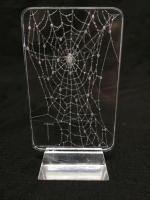 1989 Signed Resin Spider Web Display 7" Tall