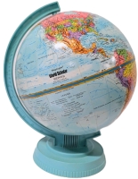 Vintage Replogle World Scholar Series 9" Diameter Globe on Plastic Stand | USSR & Prior to Nunavut | Made in USA