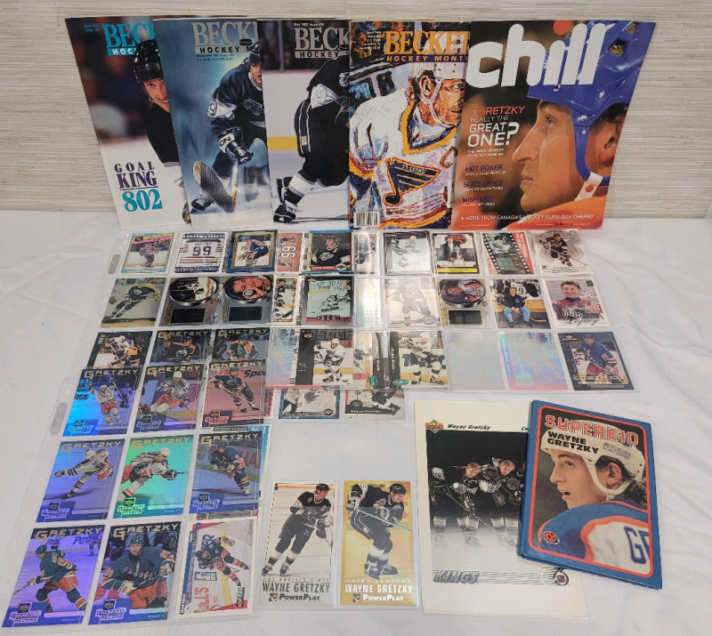 Wayne Gretzky Trading Card & Book Lot . 52 Trading Cards