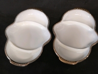 2 Vintage Fire King Milk Glass Divided Dishes