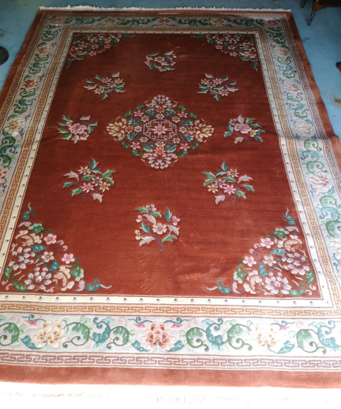 Vintage Large Hand Knotted Area Rug 151" by 108"