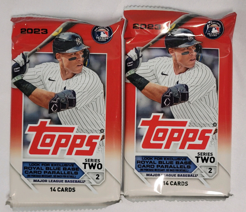 2023 Topps Series Two MLB Baseball Sealed Trading Card Wax Packs . Two (2) Packs , 14 Cards Per Pack