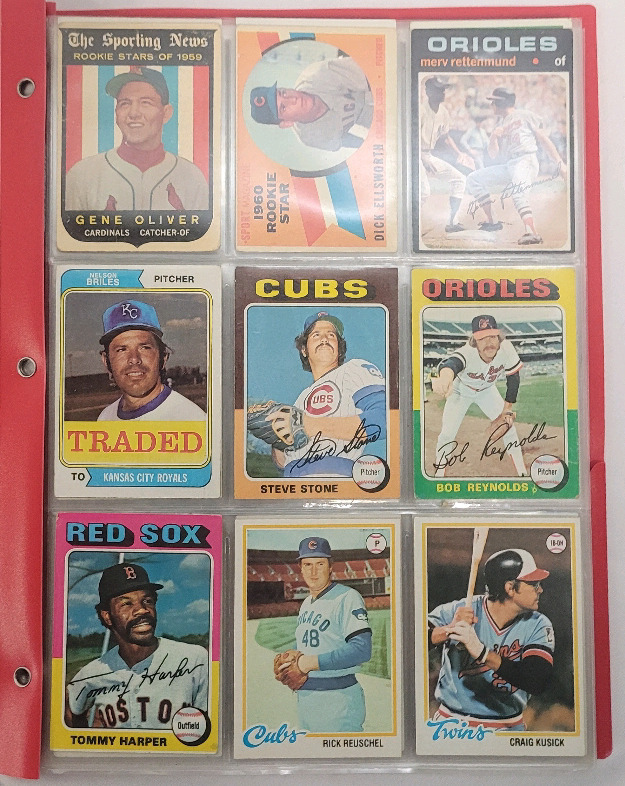 1959 , 1960 , 1971 - 1991 MLB Baseball Trading Card Singles . 108 Cards , No Doubles