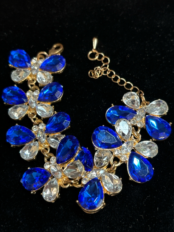 Joan Rivers Box with Beautiful Blue + Clear Butterfly Link Bracelet