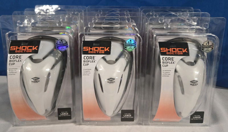 12 New | Shock Docter | Size: Large | Core Bioflex Cup For Ages 15+ | * Vendor Lot Retails For $240+ Or $20+ Each *