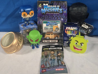 9 Pcs New & Not | Assorted Toys For Kids, Includes But Isn't Limited To; Muscle Machines '50 Ford Woody, Disney Starwars Plushie 7.5" Tall, 2022 Shrek McDonald's Toy, Loot Crate AMC The Walking Dead Construction Set Collectible Figure * Sealed *, Mystery 